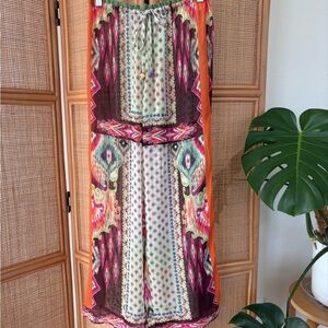 ZARA Boho Print Coverup Wide Pants Size: S